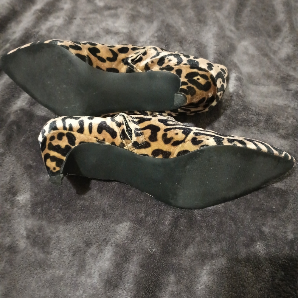 Leopard Print Kitten Low Heel Booties - image 8